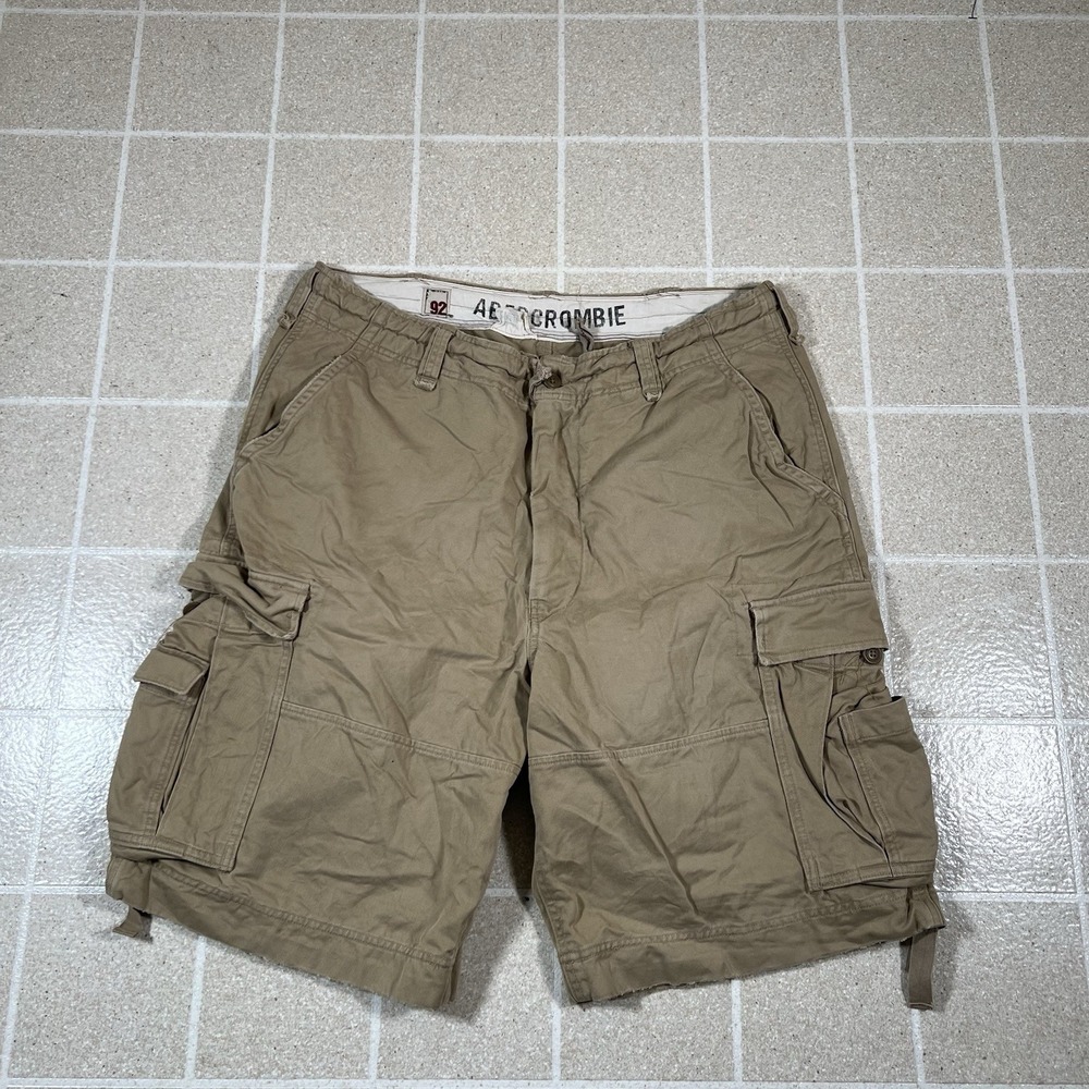 Vintage Y2K Abercrombie And Fitch Paratrooper Shorts Sz 36 Military Cargo Army